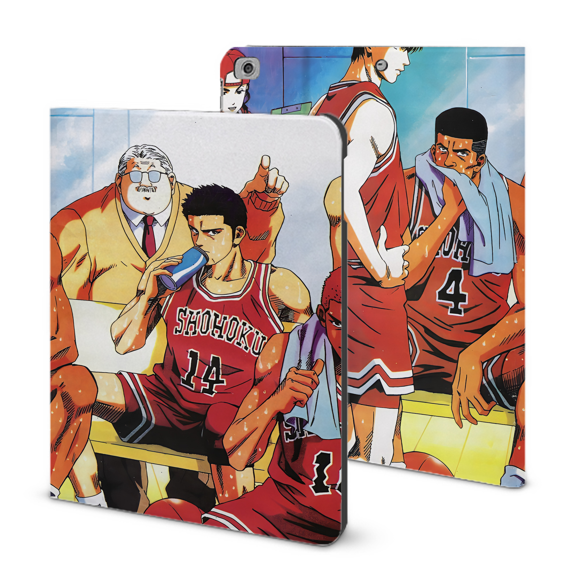 （画像用） SLAM DUNK／スラムダンク IPad ケース ブック型 PUレザー TPU 耐衝撃 軽量 薄型 ペン収納なし 全面保護 IPad 各モデル対応